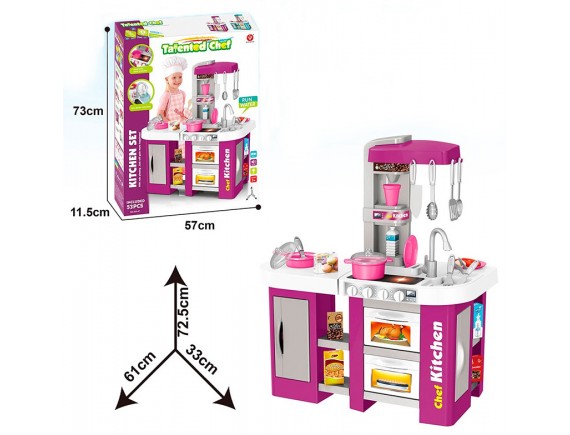   Детская игровая кухня с водой Kitchen Chef, свет и звук 53 предмета 922-47 - приобрести в ИГРАЙ-ОПТ - магазин игрушек по оптовым ценам